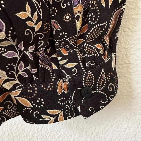 Michael Stars Alexei Printed Bow Front Button-Down Shirt in 3X - New! - Picture 7 of 9